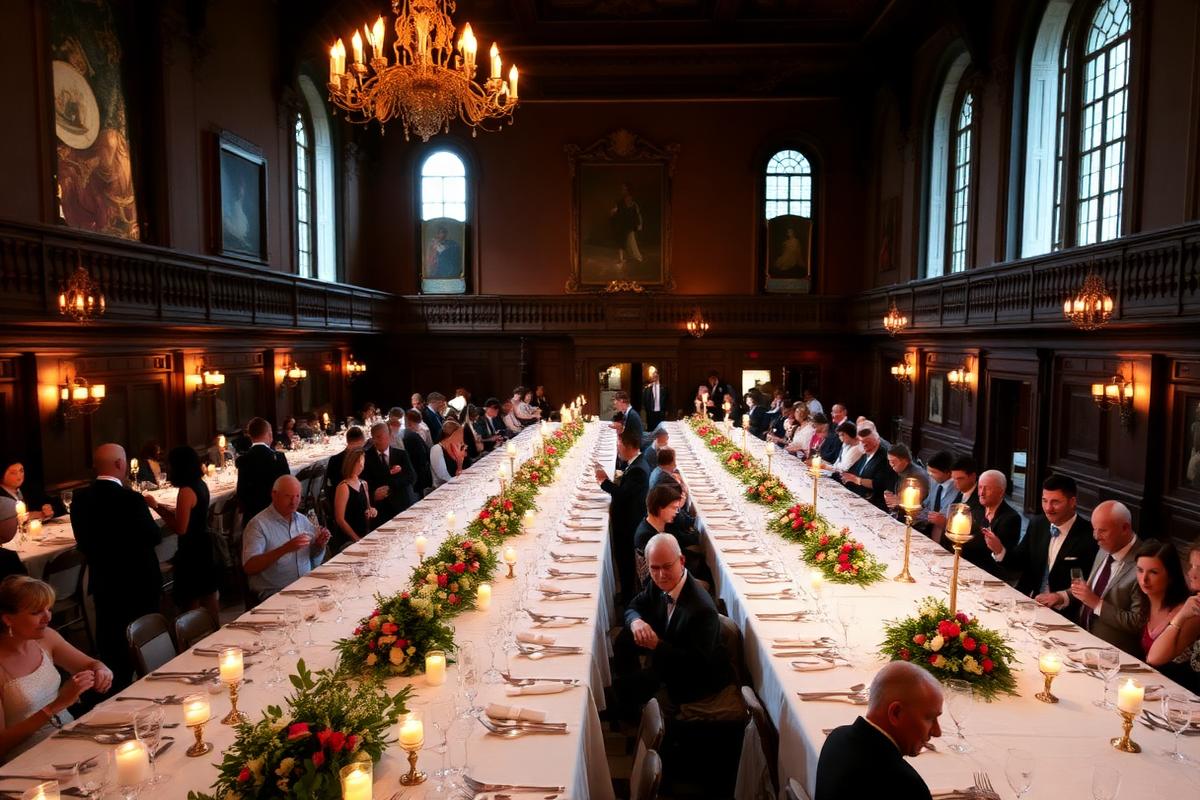 Formal dinner in the historic dining hall